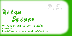 milan sziver business card